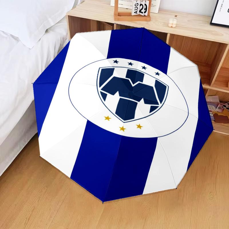 1PC C.F.Monterrey Football Crest Art Printed Umbrella Folding umbrella, automatic umbrella 8-Frame for Travel, camping Fan gifts Christmas Gifts