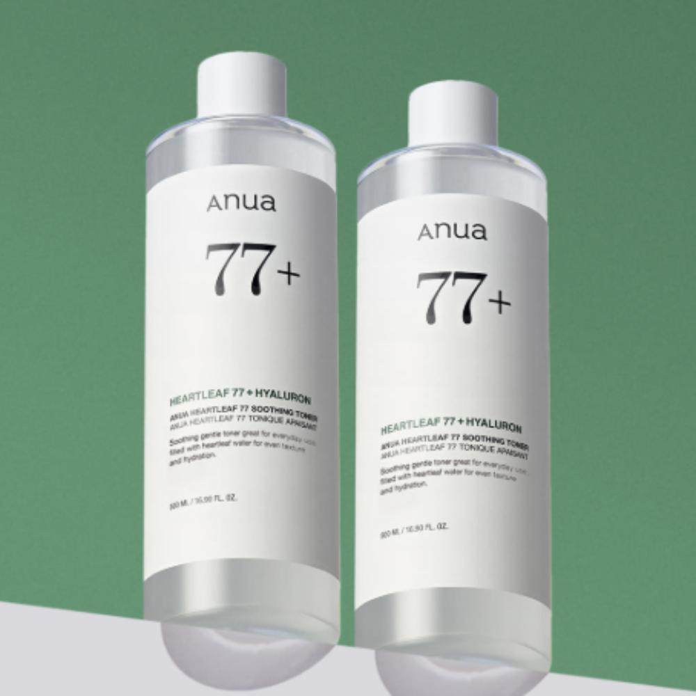 

Anua Heartleaf 77 Soothing Toner 500ml ×2 – Large-Capacity Calming Toner for Trouble-Prone Skin