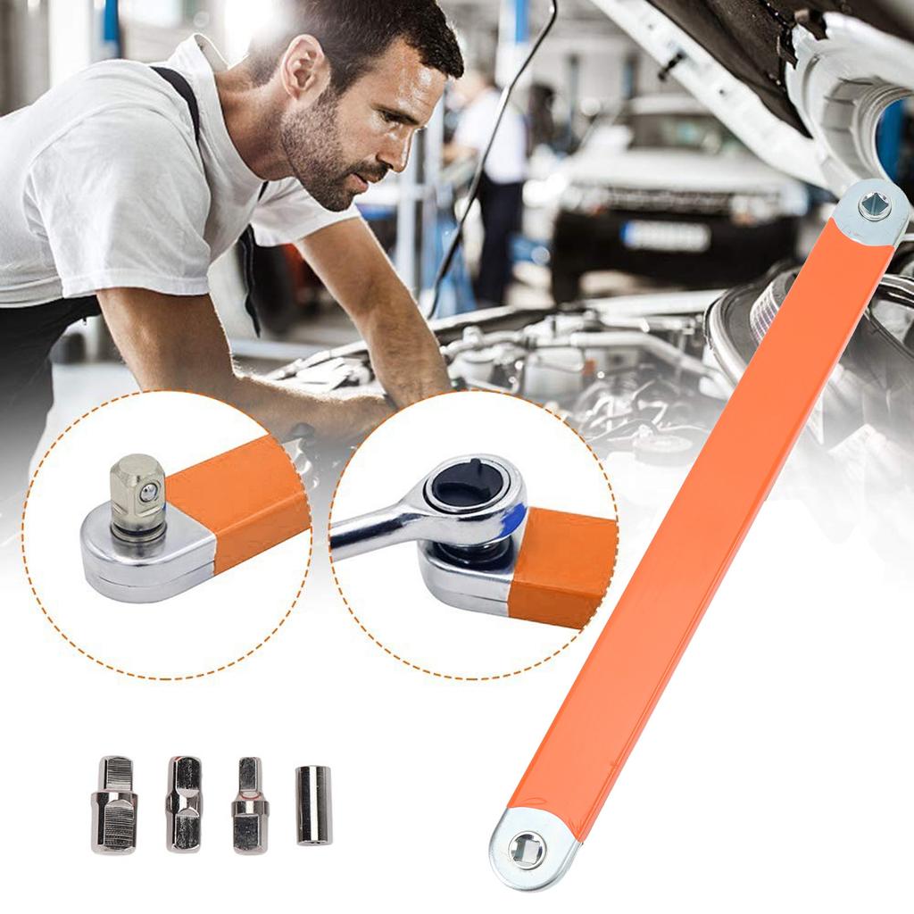 Offset Extension Wrench 15.4 Inch Zero Degree Aluminum Alloy Tight Reach Extension Wrench for Small