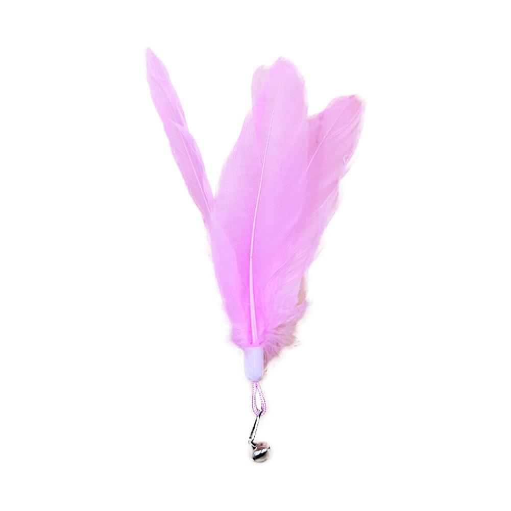 Wide Large Feather Pendant with Bell DIY Replace Cat Teaser Stick Replacement Pendant Pet Toy Accessories