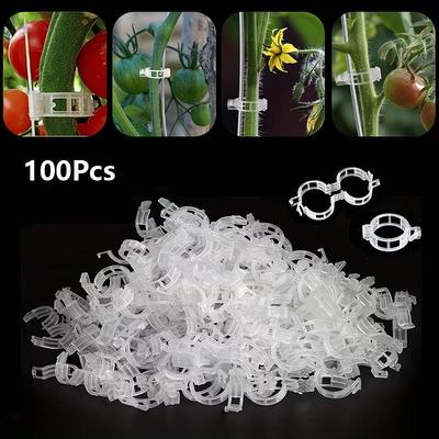100 vnt. augalų atraminiai spaustukai Daugkartinio naudojimo plastikiniai augalų vynmedžių apsaugos skiepijimo tvirtinimo įrankiai daržovėms pomidorams sodo reikmenys