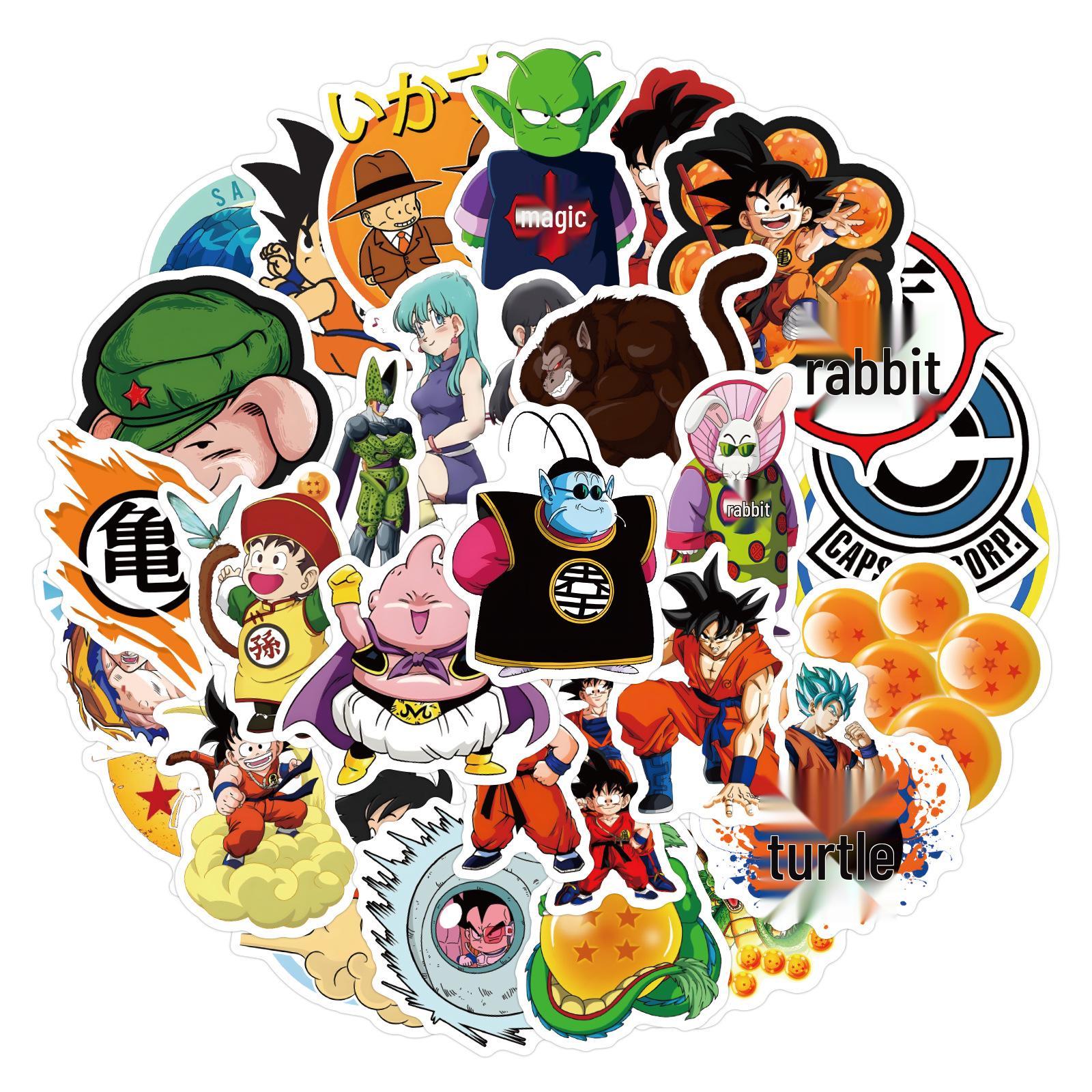 50 Dragon Ball Graffiti Stickers: Cartoon Anime for DIY, Phone, Water Bottle, and Luggage