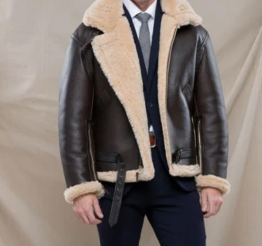Spot autumn and winter zipper belt cross casual flight jacket leather jacket