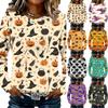 Women's Halloween Flannel Long Sleeve Neck Shirt for Fall Festivals and Daily Wear