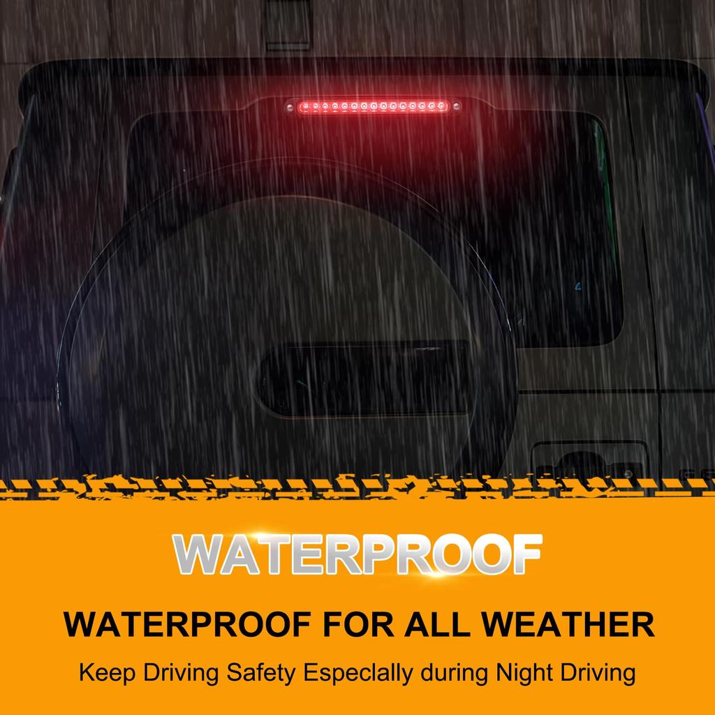 High Mount Stop Lamp 12V 24V Flowing Red High Brightness 15 LEDs for Cars Stop Lamp Brake Lamp Tail Lamp Auxiliary Brake Truck Bus Trailer Tank Truck