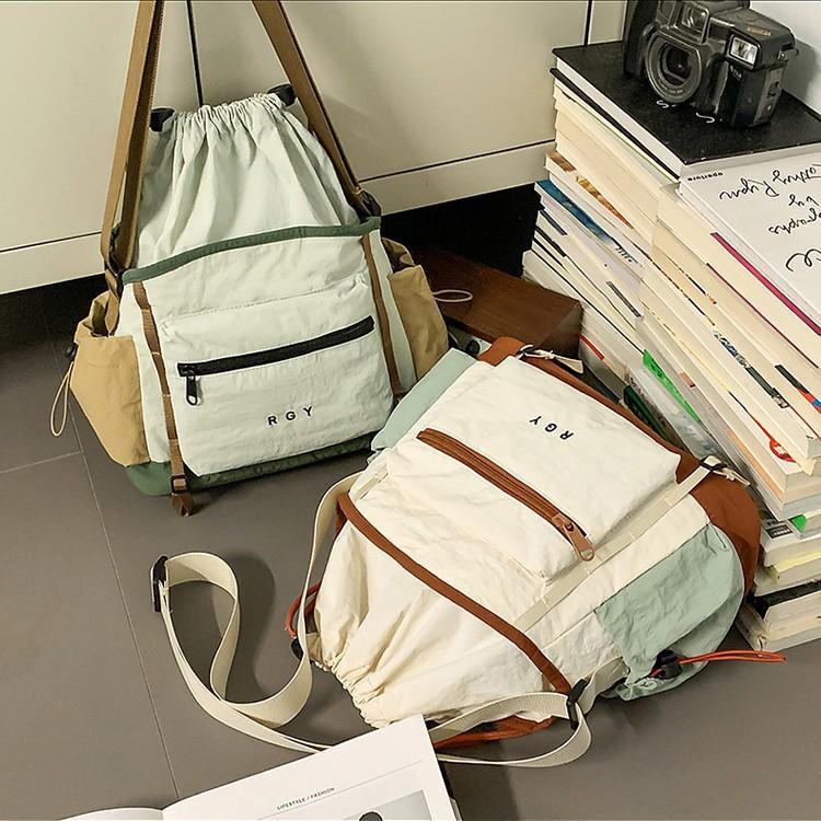 Nylon cloth drawstring bucket bag women's new trend large capacity shoulder bag casual messenger bag bag