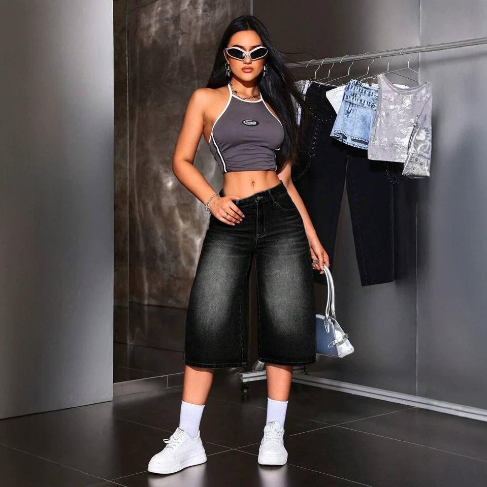 High Waist Straight Jeans Women Loose Casual Denim Trousers Daily Street Pants