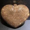 Heart-Shape Women’s Purse Diamond Evening Clutches Bag Red/Silver Gold Hard Metal Clutch Luxury Handbags Prom Dinner Purse