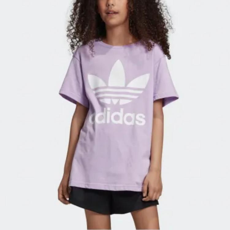 adidas Originals TREFOIL TEE T Shirt Purple Teenagers DV2908
