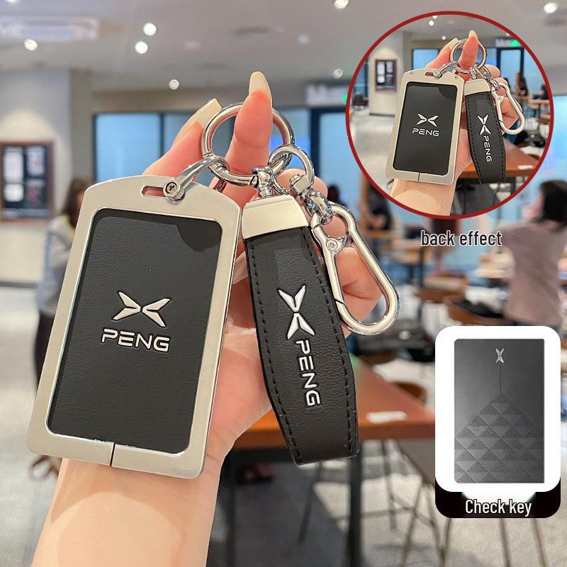 XPeng P7+ 2024 NFC Card Key Case - MONA M03 Car Metal Leather Remote Control Cover.