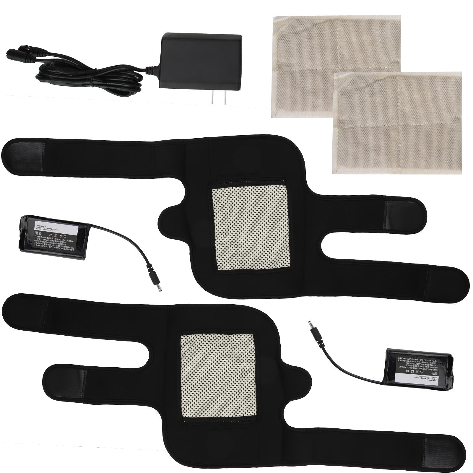 

100240 В 1 пара перезаряжаемых электрических наколенников с подогревом и поддержкой коленных суставов