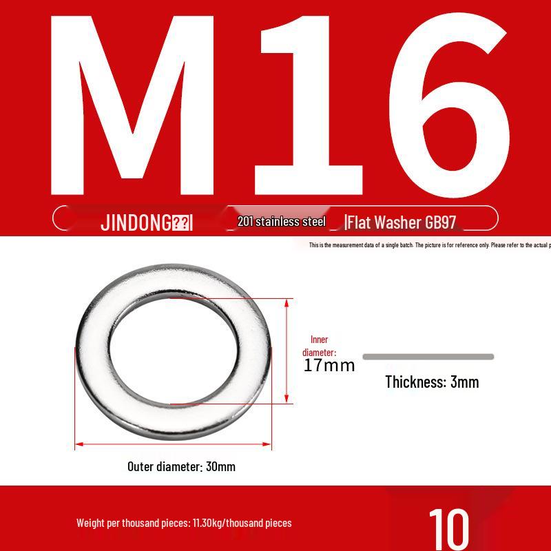 Stainless Steel 304/201/316 Oversized Thick Flat Washer Gasket Screw Washer GB97/GB96