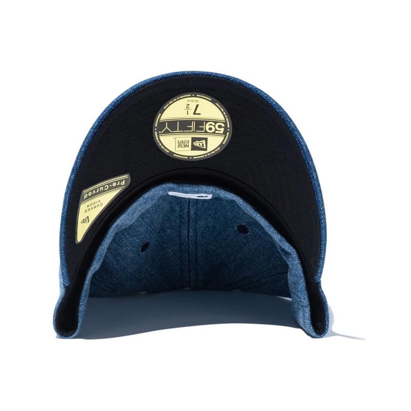 New Era Cap MLB Pre-Curved 59FIFTY Hat NY Washed Denim 7 18 PC5950 NEYYAN WASDEN WHT 25J