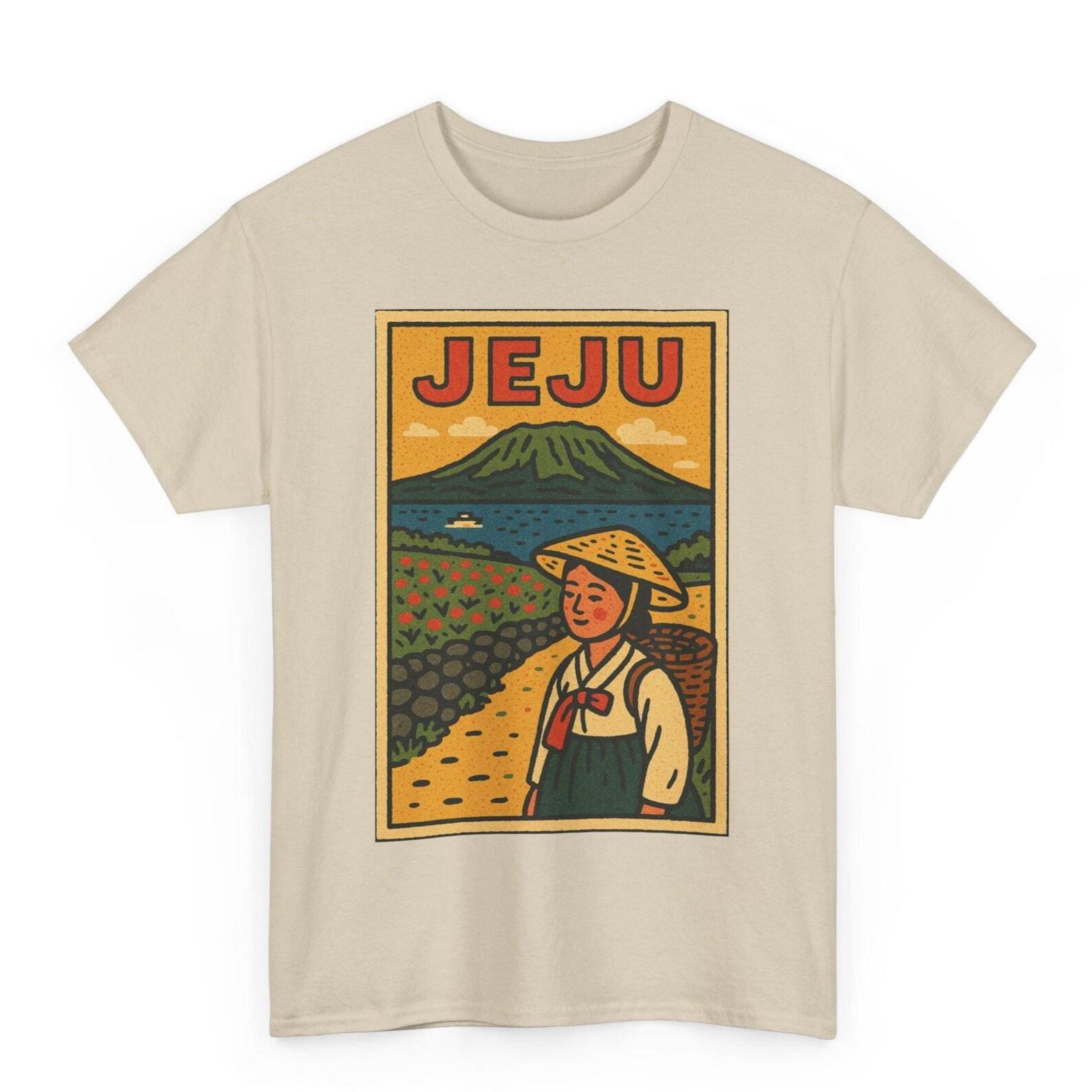 Jeju Island T-Shirt: Retro Comic Korea Travel Tee 4XL