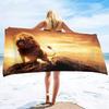Lion Beach Towel Wild King of Animals Head Microfiber Soft Bath Towel for Swimming Travel Outdoor Picnic Blanket for Men
