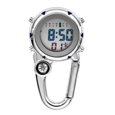 JEWELRYWE Carabiner Digital Pocket Black Watch, Display, Clip-on Watch, Keychain, Watch, Unisex,