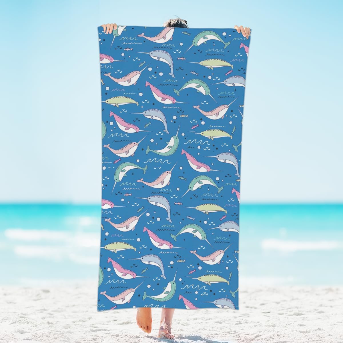 

Cute Squirrel Beach Towel Lightweight Microfiber Pool Towels Absorbent Large Travel Towels Sand Free Thin Quick Beach Blanket W30*H60(CM)