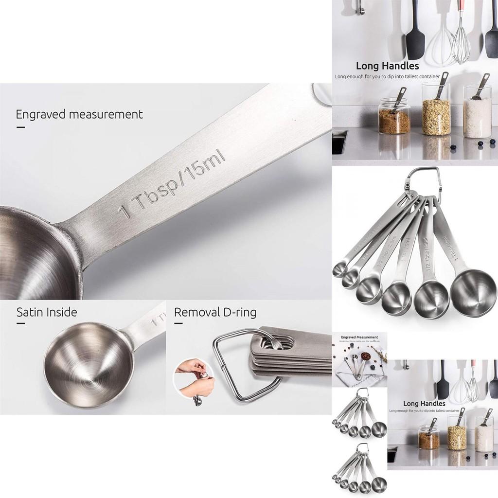 Versatile Six Piece Stainless Steel Measuring Spoon Set For Baking And Culinary Adventures