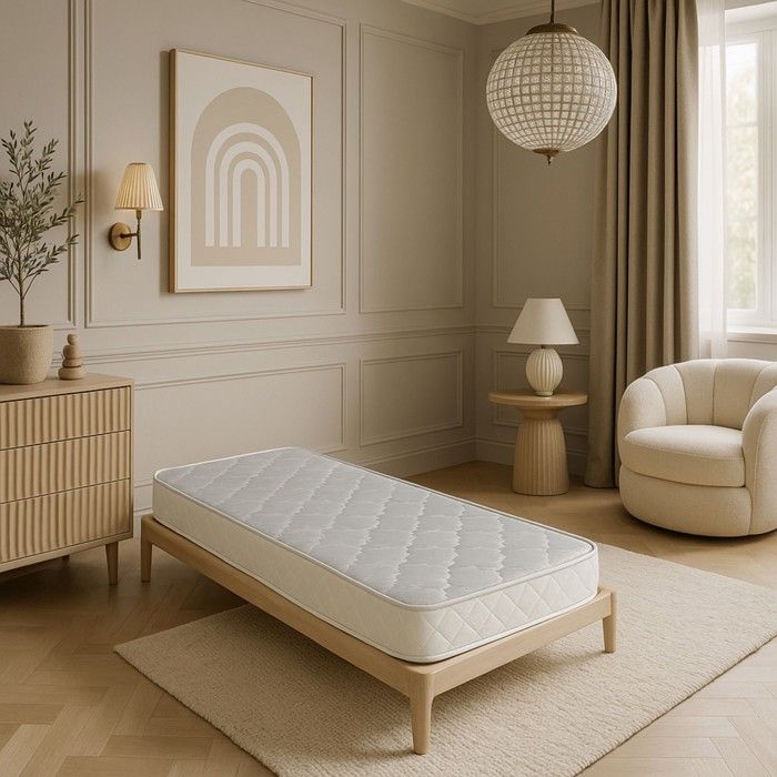 Natura Baby Matelas Haut de Gamme pour Bébé Densité 35 Kg/m3 - Hauteur 8 cm Hypoallergénique - Antibactérien - Antiacariens (60x120)