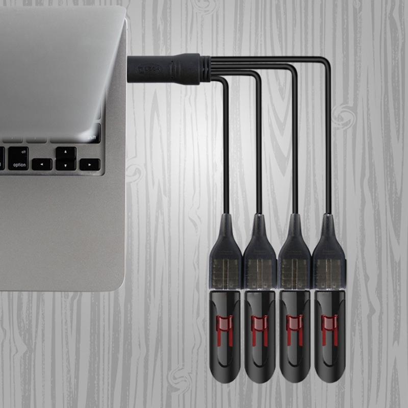 4 in 1 USB Y Splitter Cable USB Power Splitter Cable USB2.0 Male to 4 USB Female Splitter Cable Charging Data Transfer