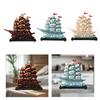 Chinese Sailboat Statue Fine Craftsmanship Decorative Artwork Feng Shui Ornament for Bedroom Table Living Room Study Office