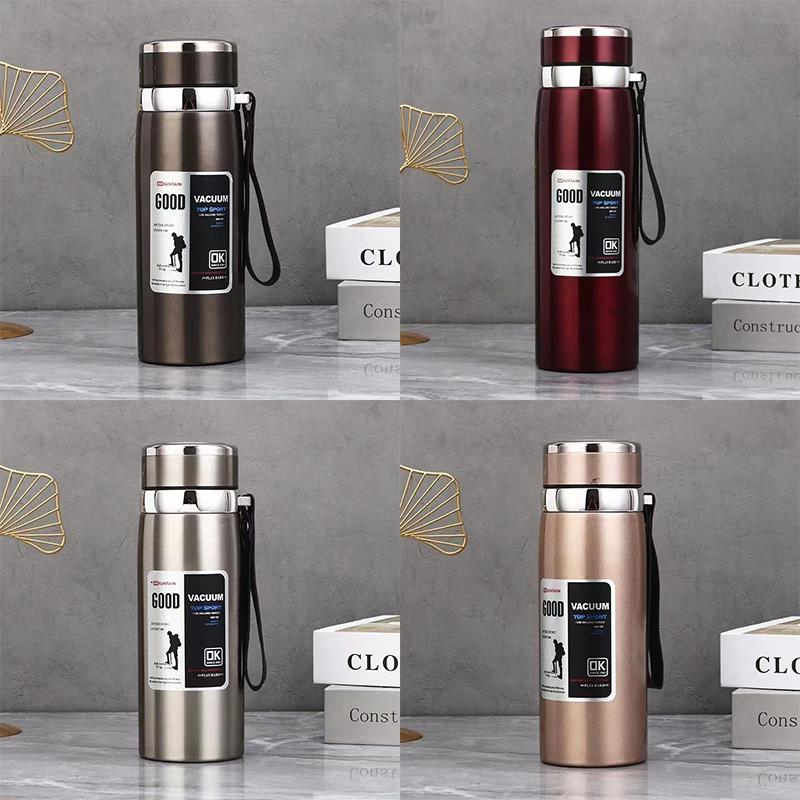 Large Capacity Outdoor Thermos Cup Stainless Steel 24 Hours Heat Preservation Cold Preservation 1000ml Water Bottle