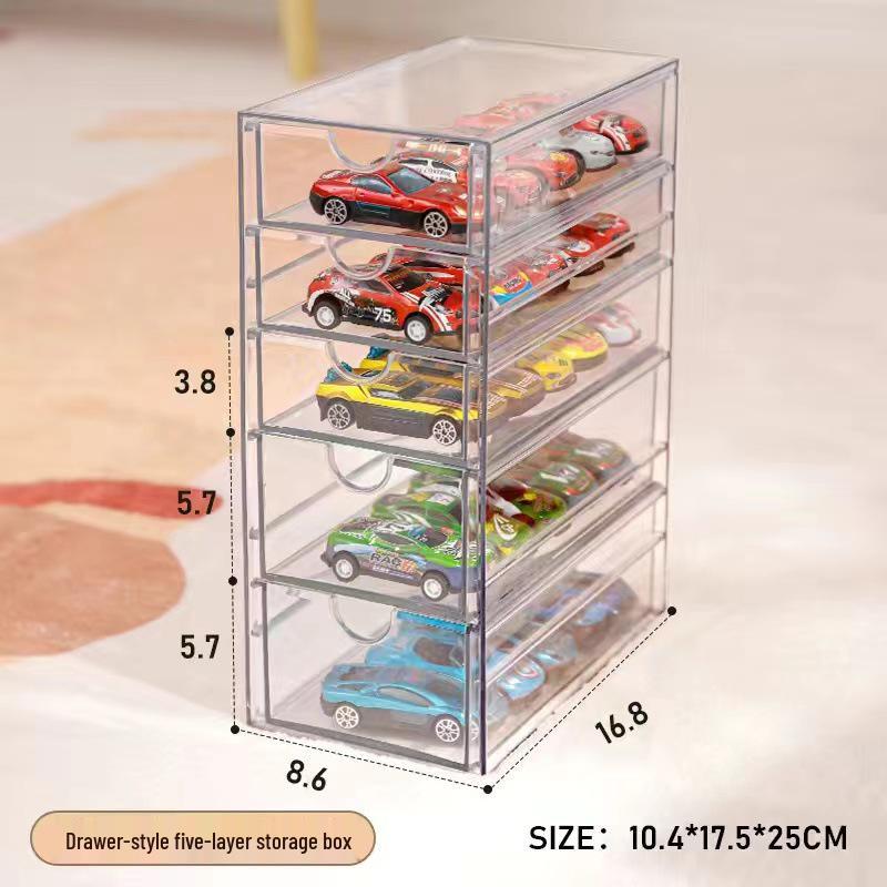 Hot Wheels Toy Display & Storage Cabinet with Compartments - Transparent Box for Small Car Models