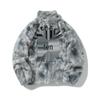 Unisex Retro Tie-Dye Plush Faux Fur Coat - Loose Fit Lambswool Jacket