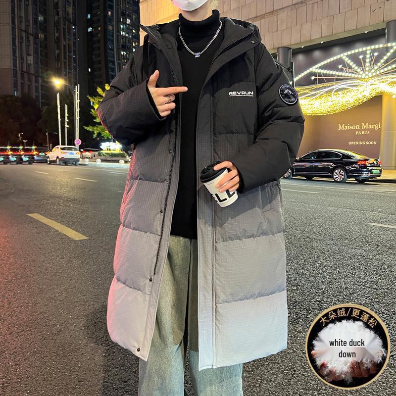 Men's Youth Mid-Length Down Jacket - Winter Thickened Coat for Junior and High School Students
