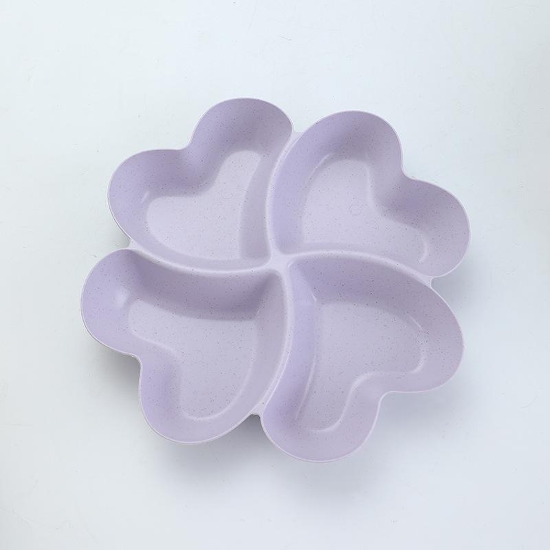 Four-Leaf Clover Drop-Resistant Divided Snack & Fruit Plate