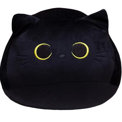 Soft 10/30CM Black Cat Plush Pillow Cartoon Cat Head Cuddly Pillow Cushion Doll Small Pendant Girl
