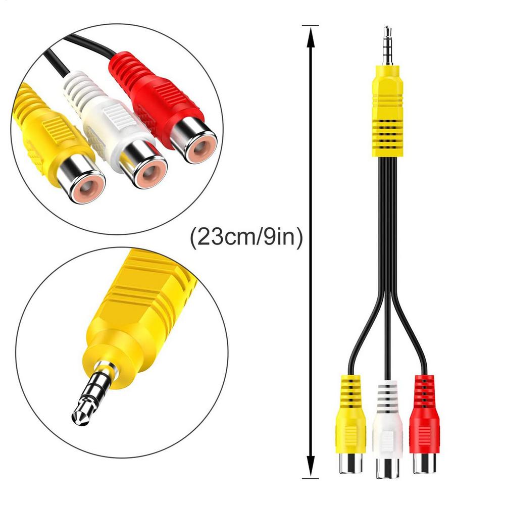 

Video AV Adapter Cable AV Composite Connector User-Friendly Adapter Cable Replacement for Video TV Adapter School Home Workplace жовтий