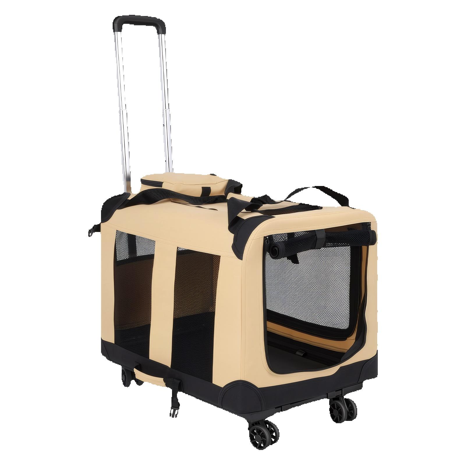 Rolling Pet Box with Telescopic Handle