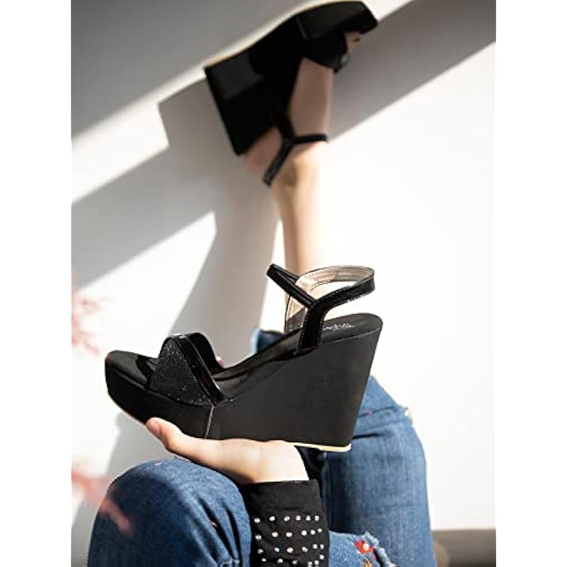 Shoetopia Women's Platform Heel Sandal (5 Uk)