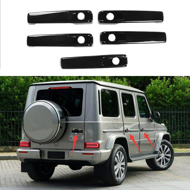 Gloss Black Outside Exterior Door Handle Protector Cover Trim for Mercedes Benz G-Class W461 W463 G55 G63 G500 2001-