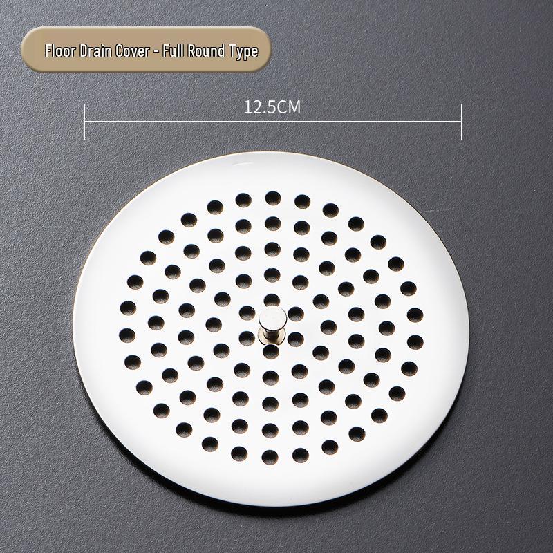 Stainless Steel Round Floor Drain Cover with Anti-Hair Filter and Handle for Hotel Bathrooms