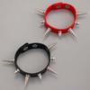 Bracciale Punk Gotico Metal Borchie Rivetti a Punta per Donne Uomini Hip Hop Rock Pelle PU Nera Regolabile Braccialetto Polsino Gioielli