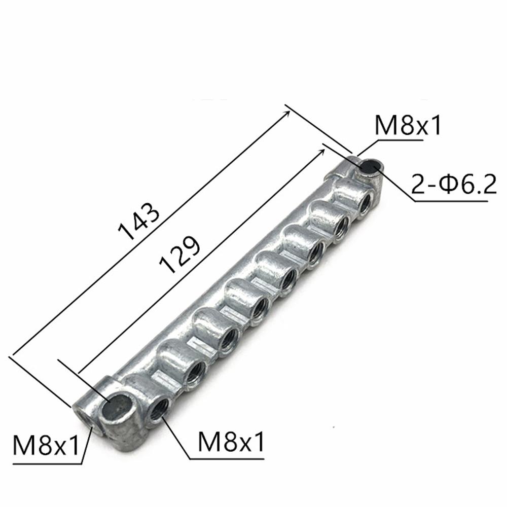 M8 M10 Pitch 1mm 2 3 4 5 6 7 8 10 Ways 4-12 Ports Zinc Alloy Resistance Oil Distributor Block Splitter Lubrication System