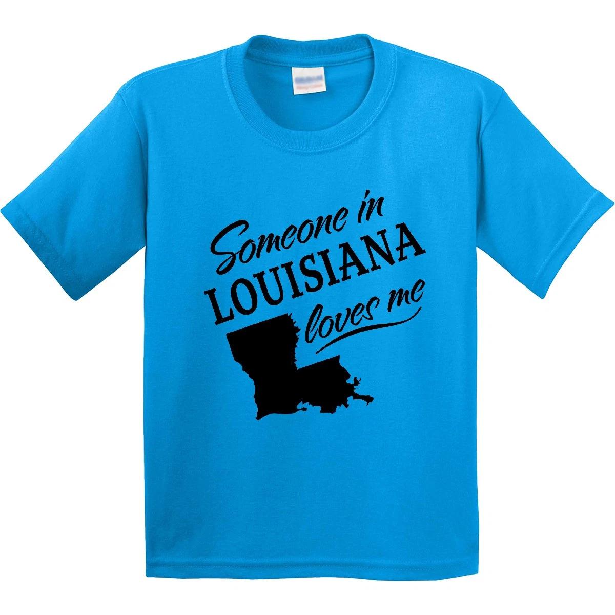Inktastic Someone In Louisiana Loves Me Youth T-Shirt Home Family Grandparents 150