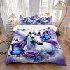 3pcs Unicorn Fantasy Art Duvet Cover Set -Includes 1 Duvet Cover and 2 Pillowcases, No Quilt Core, All-Season Home Decor  Yy251111134