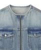 Il Corso Ghost Rider Collarless Denim Trucker Jacket Blue Ieju5E211B2