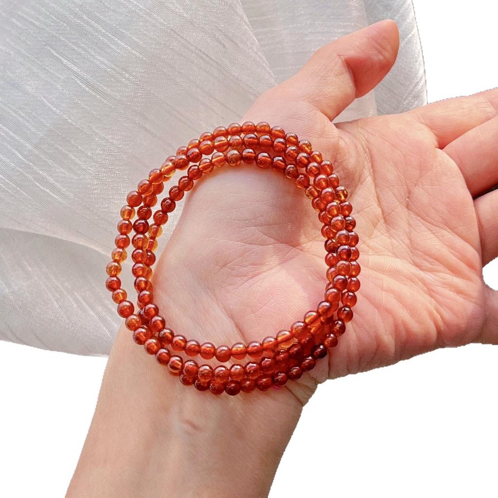 About 3Mm Natural Orange Pomegranate Multi-Circle Bracelet Bracelet.