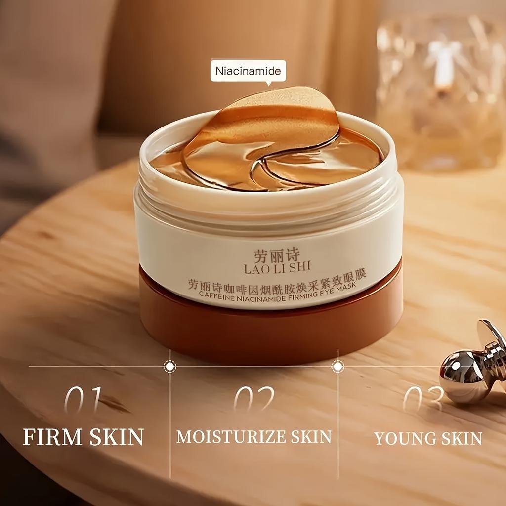 Caffeine Peptide Firming Eye Masks with Hyaluronic Acid & Niacinamide - Lift, Tighten, Brighten & Moisturize for All Skin Types, Ideal for Eye Care