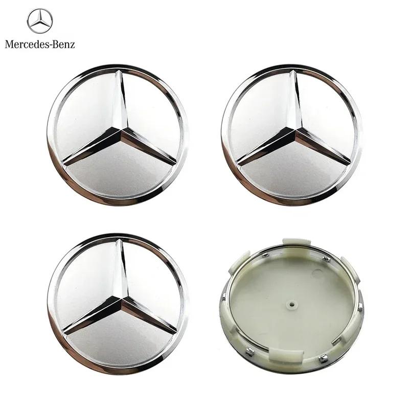 4pcs 60mm Black Silver Car For Mercedes Benz Wheel Cap Badge Logo Cover W176 W177 W204 W205 W213 W212 W206 X156 X253 W117 W166 FI1