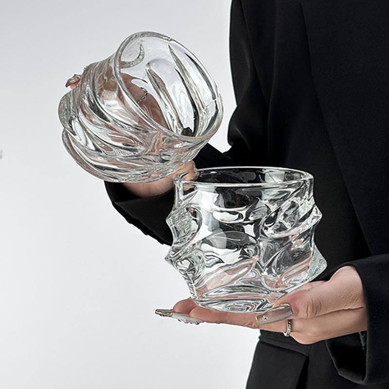 330mL Wave Cup Glass Wine Cup Thicken Juice Crystal Lead-free Whiskey Cocktail Glass Creativity Affordable Luxury Bar Gift