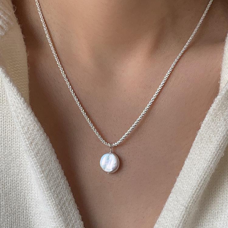 Monica-Style S925 Sterling Silver Baroque Pearl Star Necklace for Women