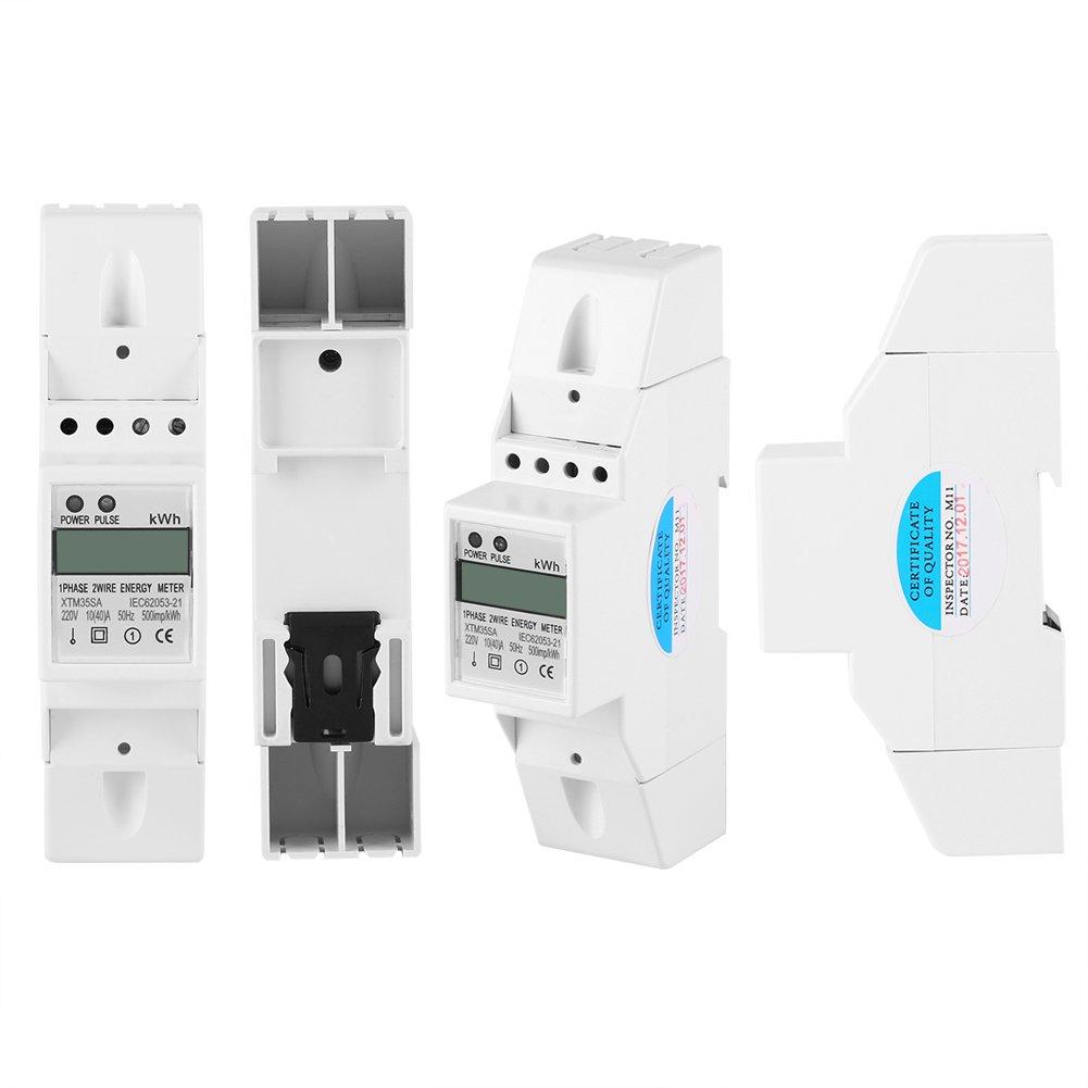 Digitaler LCD-Einphasen-DIN-Schienen-Stromzähler, 10-40A, Digitaler kWh-Zähler, Wattmeter, Leistungsmesser