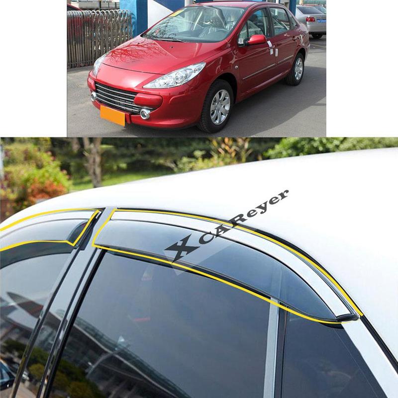 For Peugeot 307 Sedan 2004 2005 2006 2007 2008 2009 2010 2011 2012 2013 Sticker Window Glass Wind Visor Rain/Sun Guard Vent