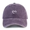 One Women Baseball Cap Love Heart Embroidery Vintage Washed Baseball Cap for Outdoor Activity Urban Wear Dad Hat