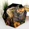 Plant Cat  pattern, automatic folding umbrella, portable and foldable design, 8 ribs, a Christmas or birthday gift.
